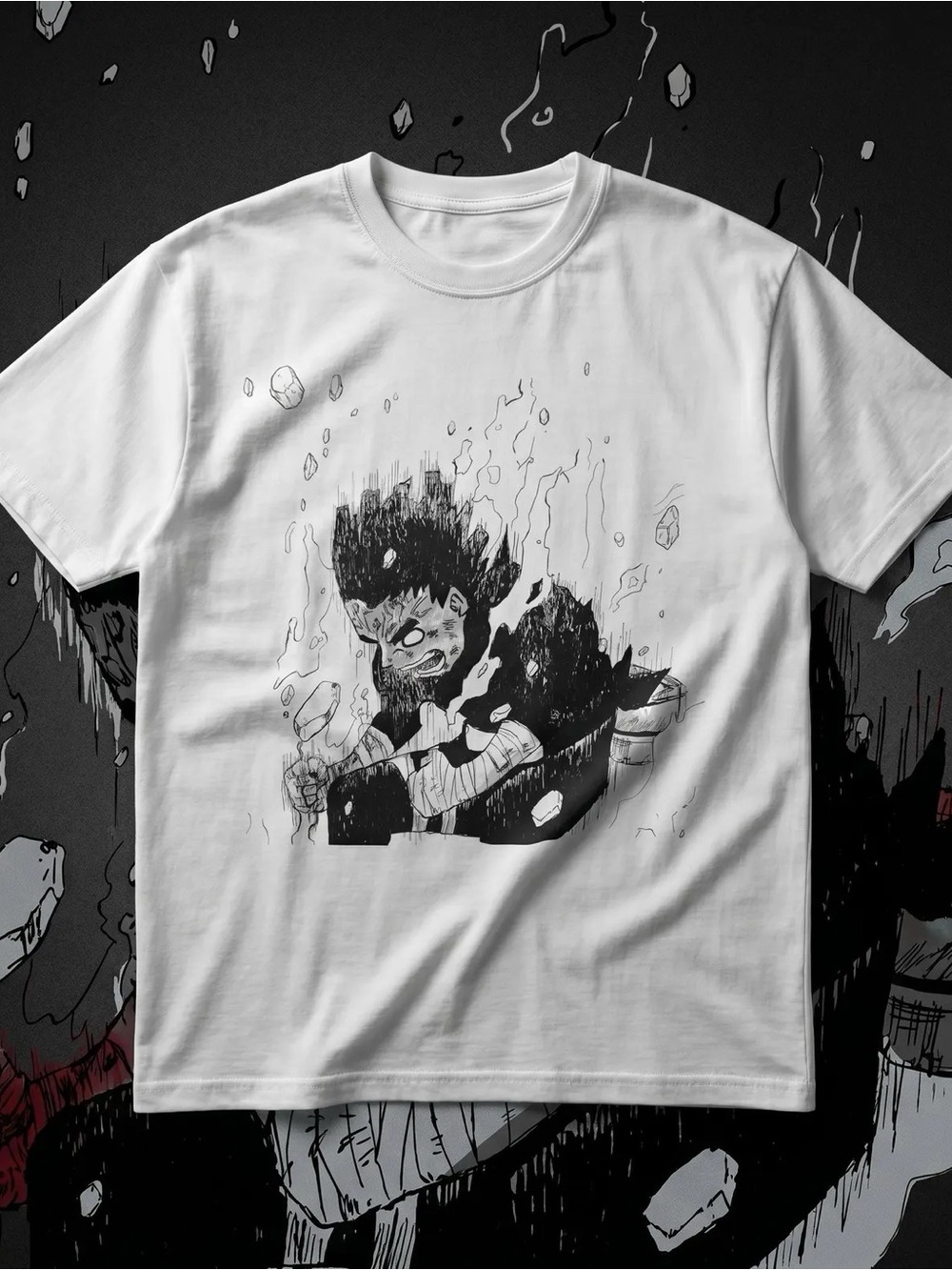 Rock Lee Graphic Anime Character Tee - White